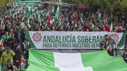 Manifestaci&oacute;n a favor de los derechos de los andaluces el pasado diciembre.