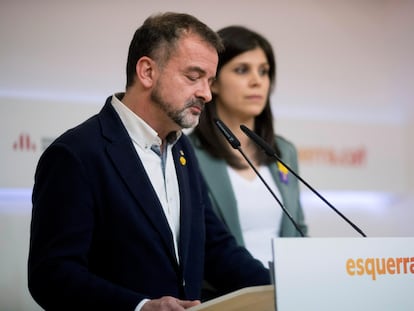 Alfred Bosch, exconsejero de Exteriores, y la portavoz de ERC, Marta Vilalta.