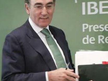El presidente de Iberdrola, Ignacio Sánchez Galán, en la presentación de resultados
