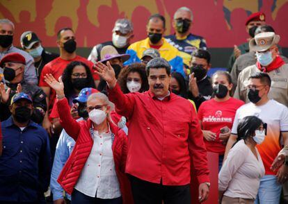 Nicolás Maduro during the celebration of the 20th anniversary of the return to power of Hugo Chávez to power.