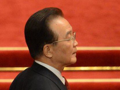 Wen Jiabao, despu&eacute;s de pronunciar su discurso.