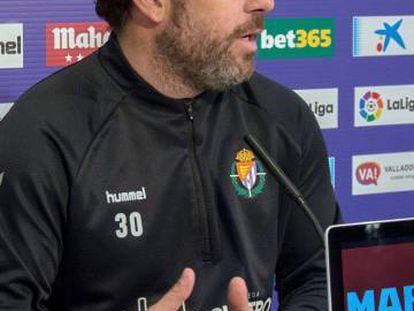 Sergio, durante la rueda de prensa previa al partido ante el Madrid.