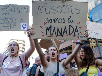 Manifestación contra la sentencia del caso de La Manada, en Valencia en 2017.
