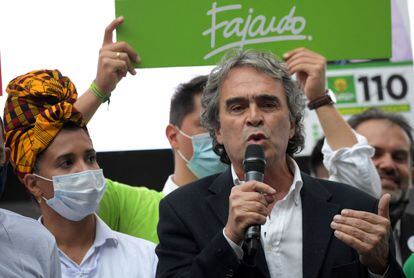 Sergio Fajardo durante un acto de campaña en Bogotá, el pasado 4 de febrero