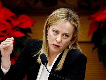 La primera ministra de Italia, Giorgia meloni, el pasado diciembre en Roma.