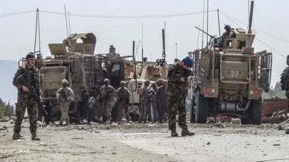 Un convoy de soldados estadounidenses en Afganistán.