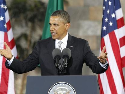 Obama, ante los j&oacute;venes en el Museo de Antropolog&iacute;a.