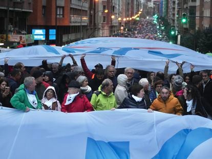 La manifestación convocada por Sare este sábado en Bilbao.