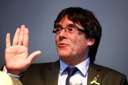 El expresidente catalán Carles Puigdemont en Berlín en abril