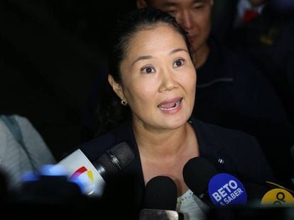 Keiko Fujimori comparece ante la prensa hace dos semanas en Lima (Perú).