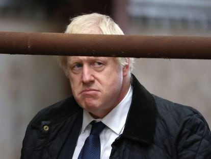El primer ministro del Reino Unido, Boris Johnson, este viernes en Aberdeen.