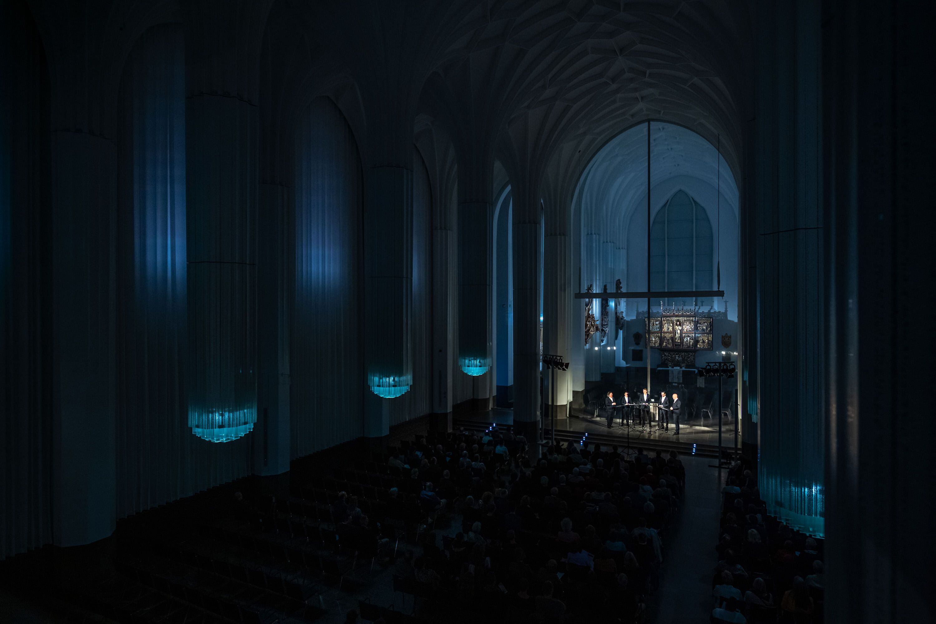 Una imagen del recital del quinteto vocal Amarcord, la noche del pasado sábado en el Paulinum de Leipzig