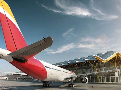 Airbus A330 de Iberia en el aeropuerto madrile&ntilde;o de Barajas.