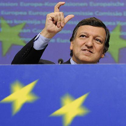 Durão Barroso, durante la conferencia de prensa ayer en Bruselas.