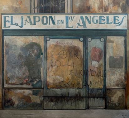 The painting 'Japan in Los Angeles' (1995), which titles the Amalia Avia exhibition.