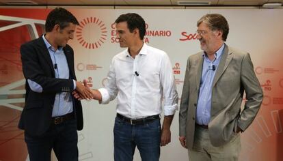 Madina, Sánchez y Pérez Tapias, los tres candidatos a liderar el PSOE.