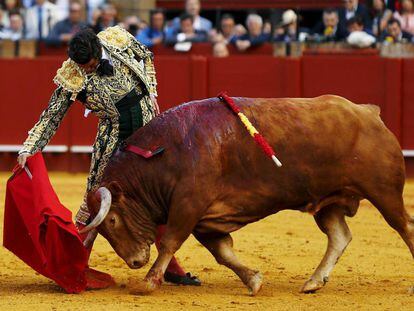 Morante de la Puebla en la Maestranza el pasado 15 de abril.