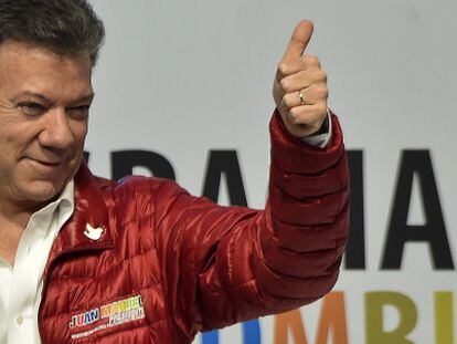 Juan Manuel Santos despu&eacute;s de conocer los resultados el domingo. 