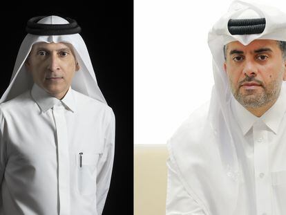 El CEO de Qatar Airways, Akbar Al Baker, y su sustituto, Badr Mohammed Al-Meer.