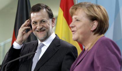 El presidente del Gobierno, Mariano Rajoy, y la canciller alemana, Angela Merkel.