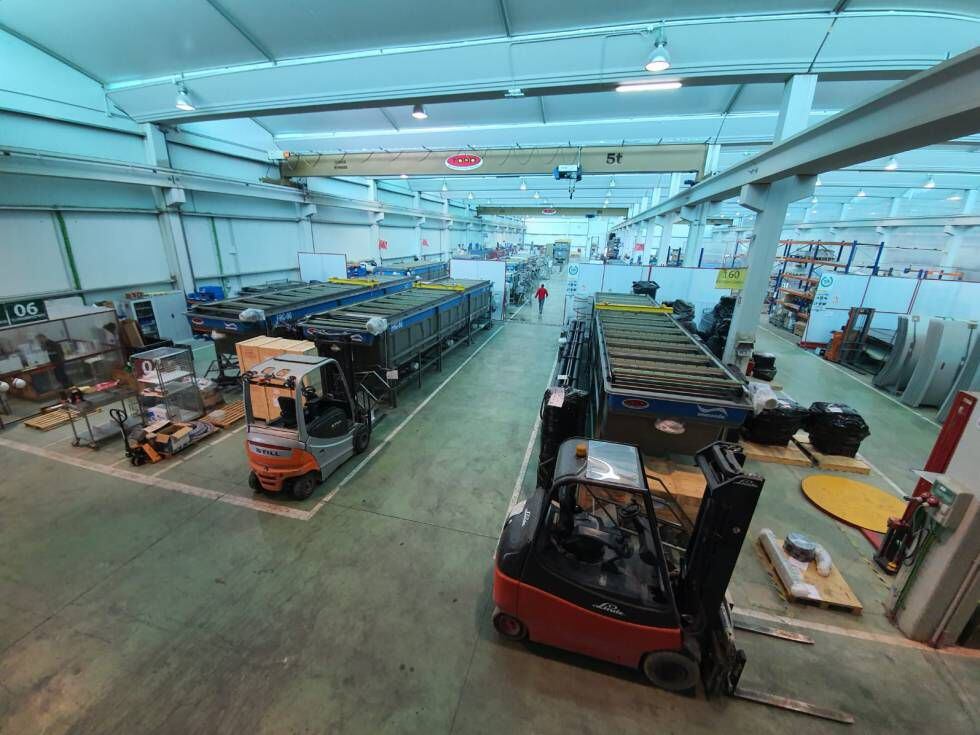 Zona de expediciones de la fábrica de Toro Equipment en La Cistérniga, Valladolid. El grupo ha cancelado su asistencia a seis ferias debido a la pandemia.