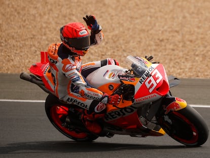 Marc Márquez, este sábado en Le Mans, durante la clasificación para el Gran Premio del domingo.