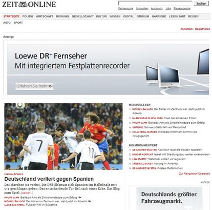 "Alemania pierde frente a España".