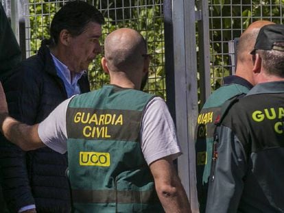 El expresidente de la Comunidad de Madrid, Ignacio Gonzále,z es trasladado a la Audiencia Nacional para prestar declaración ante el juez Eloy Velasco en la operación Lezo.