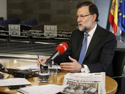 Mariano Rajoy, durante una entrevista con Radio Nacional este lunes.