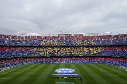Imagen del Camp Nou antes de que comenzara el encuentro de cuartos de la Champions.