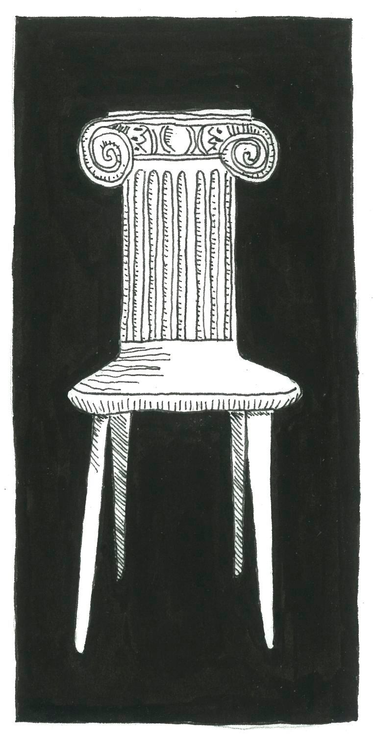 Piero Fornasetti diseñó la silla Capitello en 1955.