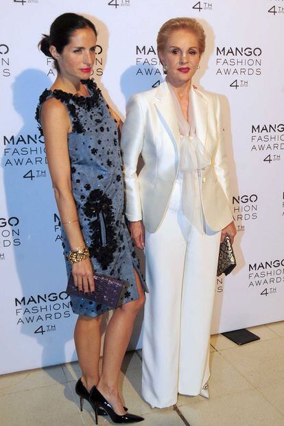Carolina Herrera presidió la entrega de los Mango Fashion Awards y posó junto a su hija.