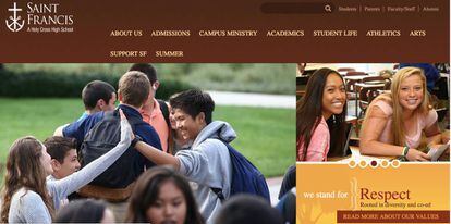 Portada de la web del colegio Saint Francis de Mountain View.