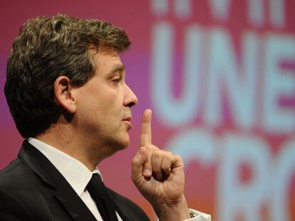 El ministro Montebourg, en un acto de campa&ntilde;a.