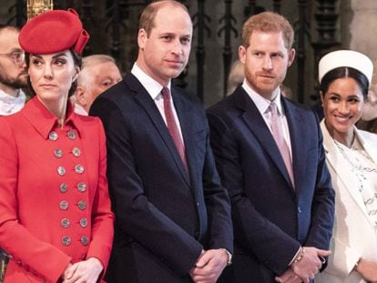 Los duques de Cambridge y los Sussex, en marzo.