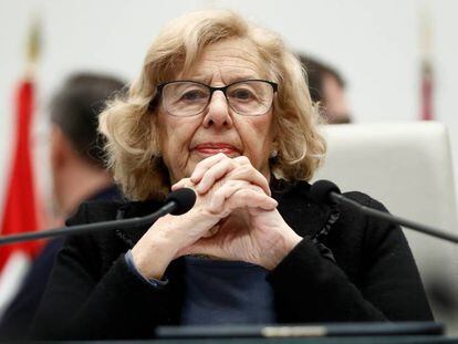 La alcaldesa de Madrid, Manuela Carmena, en el Ayuntamiento. 