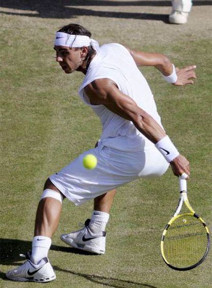 Rafael Nadal, en un partido del torneo de Wimbledon.