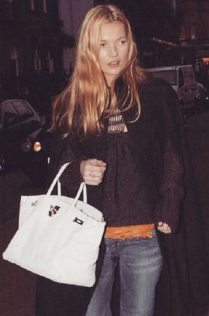 Kate Moss, con un bolso Birkin.