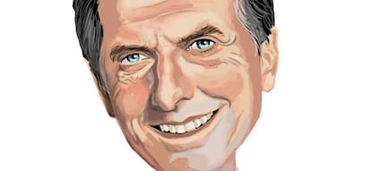 Caricatura de Mauricio Macri, presidente electo de Argentina.