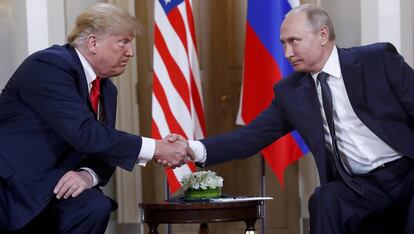 Donald Trump y Vladimir Putin durante su encuentro en Helsinki.