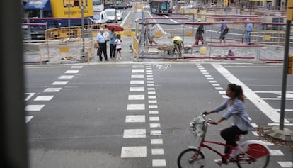 Obras en el paseo de Sant Joan este mi&eacute;rcoles. 