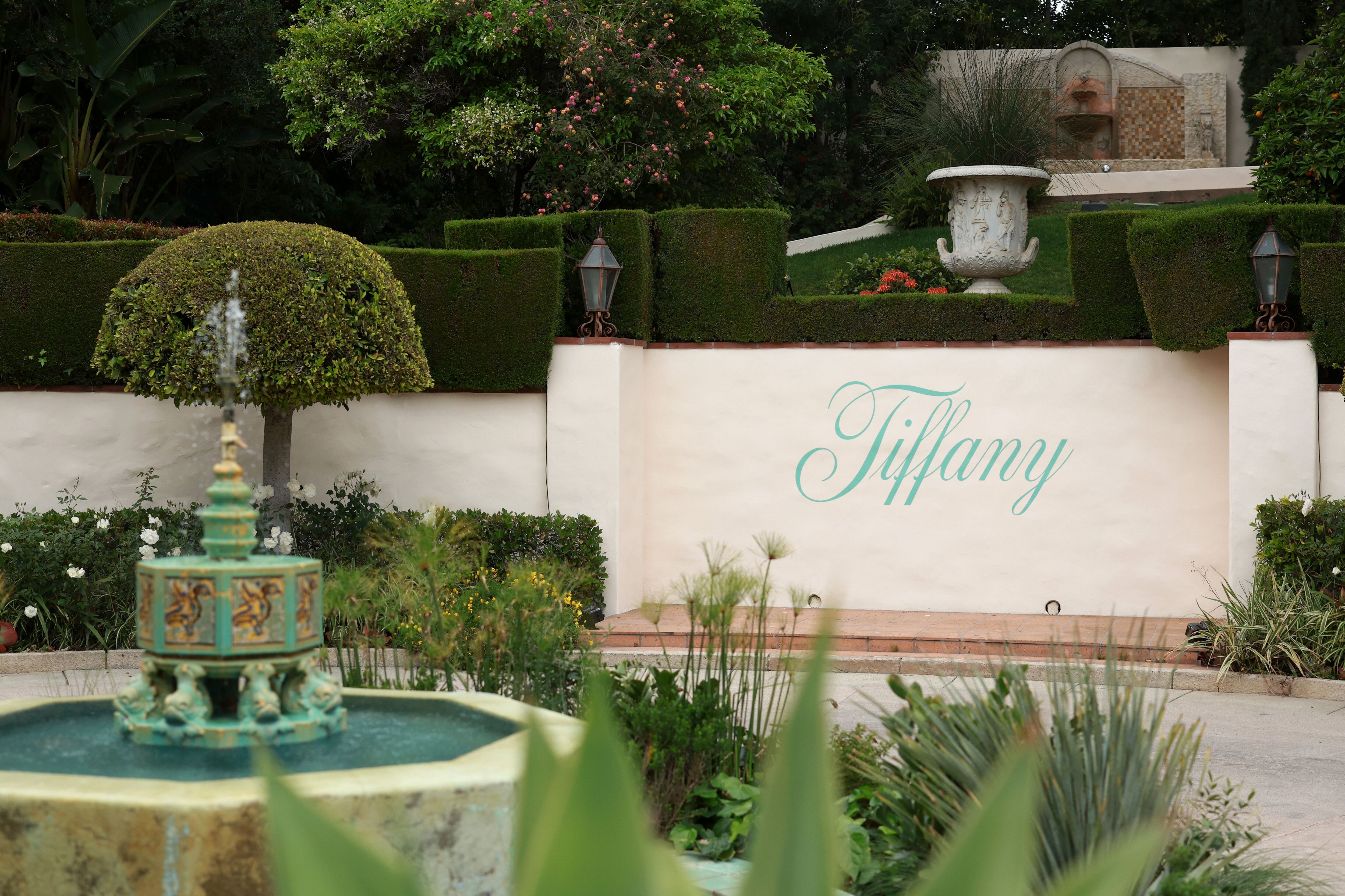 Los jardines de Beverly Estate, la mansión que mandó construir el magnate William Randolph Hearst, durante el evento de Tiffany, el jueves 25 de abril de 2024.