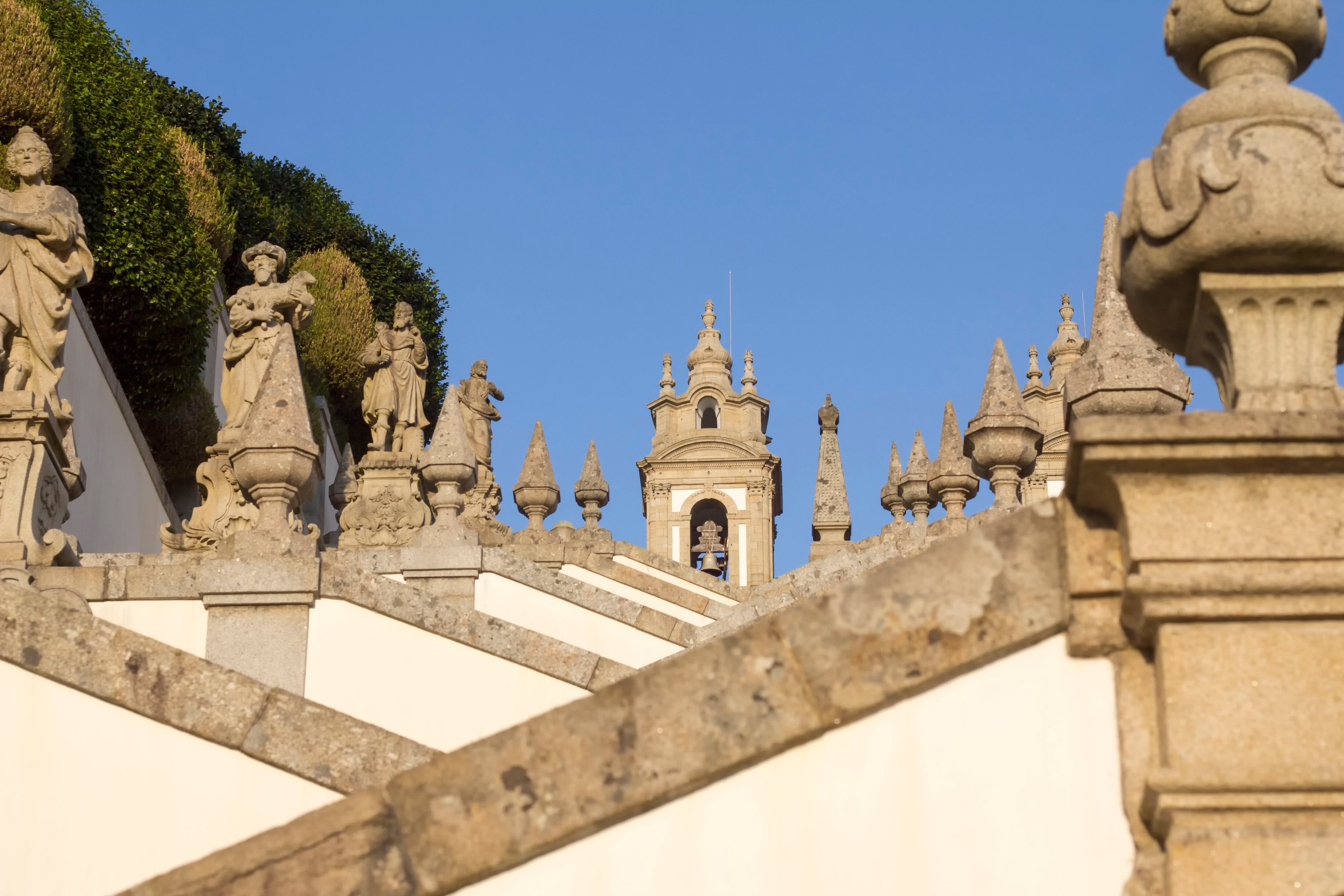 Detalle de la escalinata de Bom Jesus do Monte, en Braga (Portugal), patrimonio mundial de la Unesco.