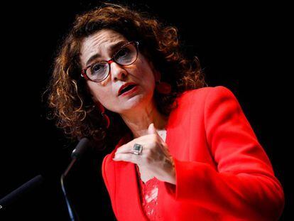 La ministra de Hacienda en funciones, María Jesús Montero, la semana pasada en Murcia.