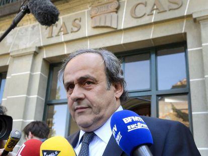 Michel Platini a su llegada al TAS.