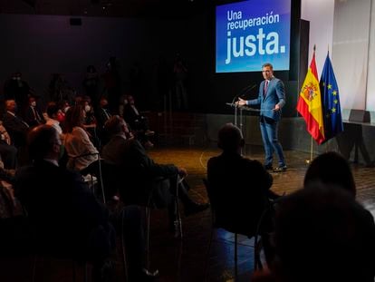 El presidente del Gobierno, Pedro Sánchez, abre el curso político en la Casa de América en Madrid este miércoles.