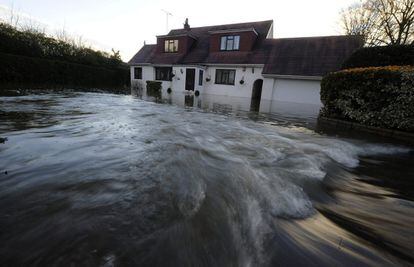 Imagen de las inundaciones en Wraysbury, Berkshire, Reino Unido.