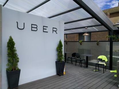 Terraza de la oficina de Uber en Bogotá.