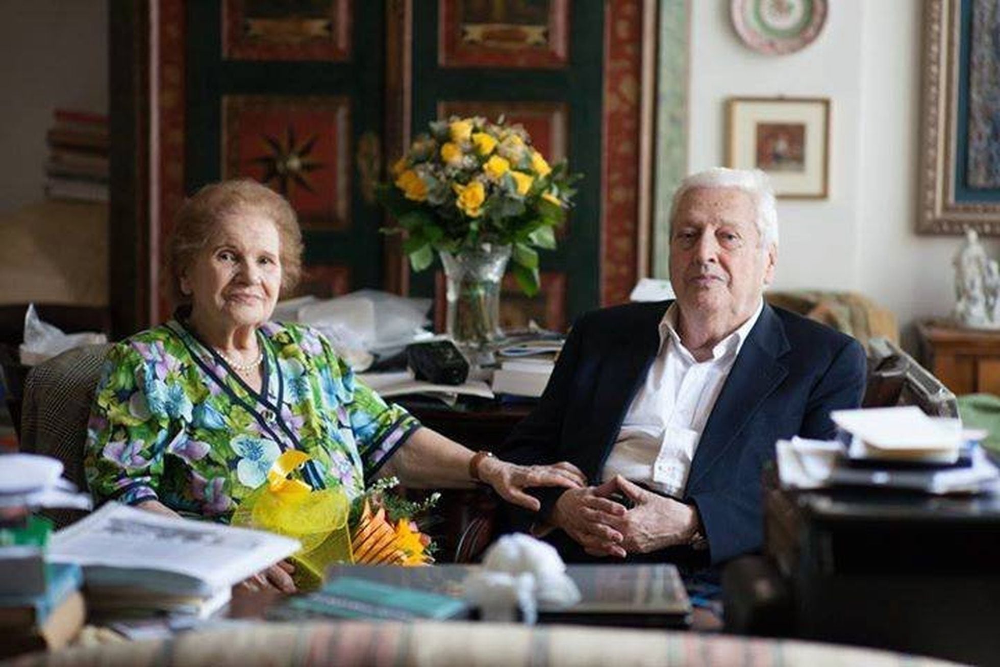 Mario Fiorentini junto a su esposa, Lucia Ottobrini, en Roma, en una fotografía sin fechar.
