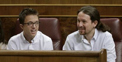 &Iacute;&ntilde;igo Errej&oacute;n y Pablo Iglesias, este jueves.